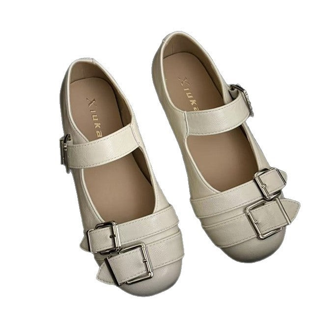 Damen Ballerinas mit modischen Schnallen und bequemer Innensohle EB