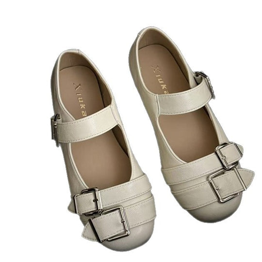Damen Ballerinas mit modischen Schnallen und bequemer Innensohle EB