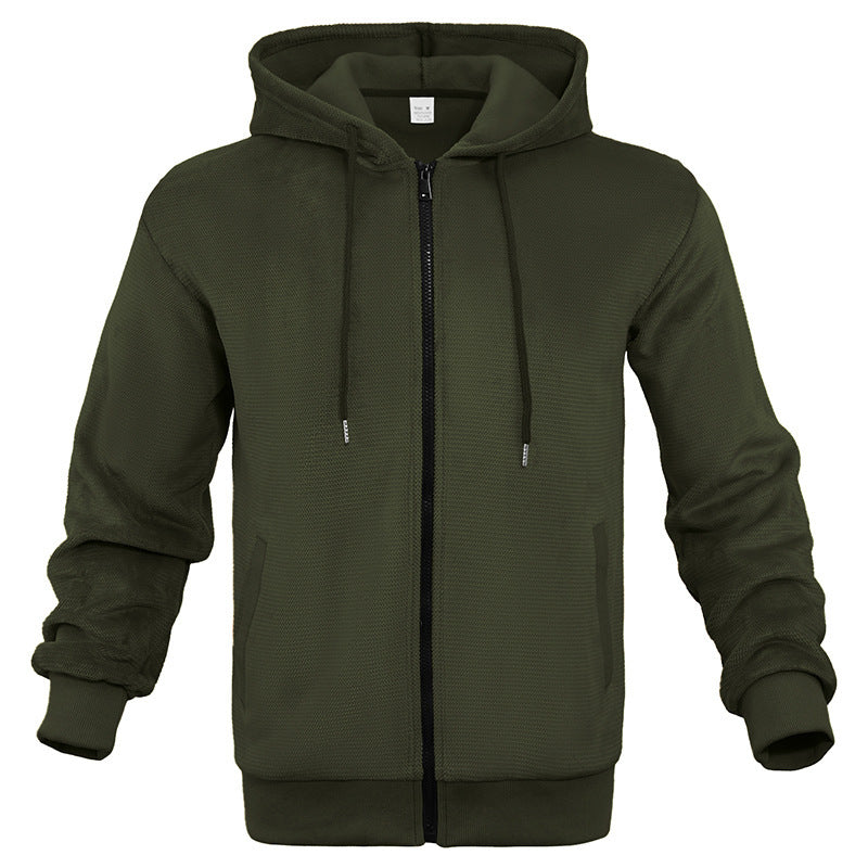 Herren sportlicher Zip-Hoodie aus atmungsaktivem Material mit Taschen EB