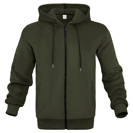 Herren sportlicher Zip-Hoodie aus atmungsaktivem Material mit Taschen EB