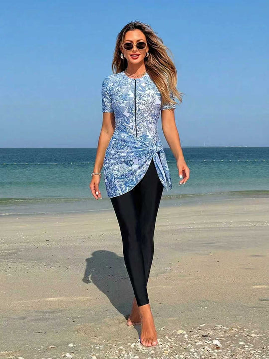 Damen Sportlicher Surfanzug mit asymmetrischem Schnitt und Wickeldetail EB