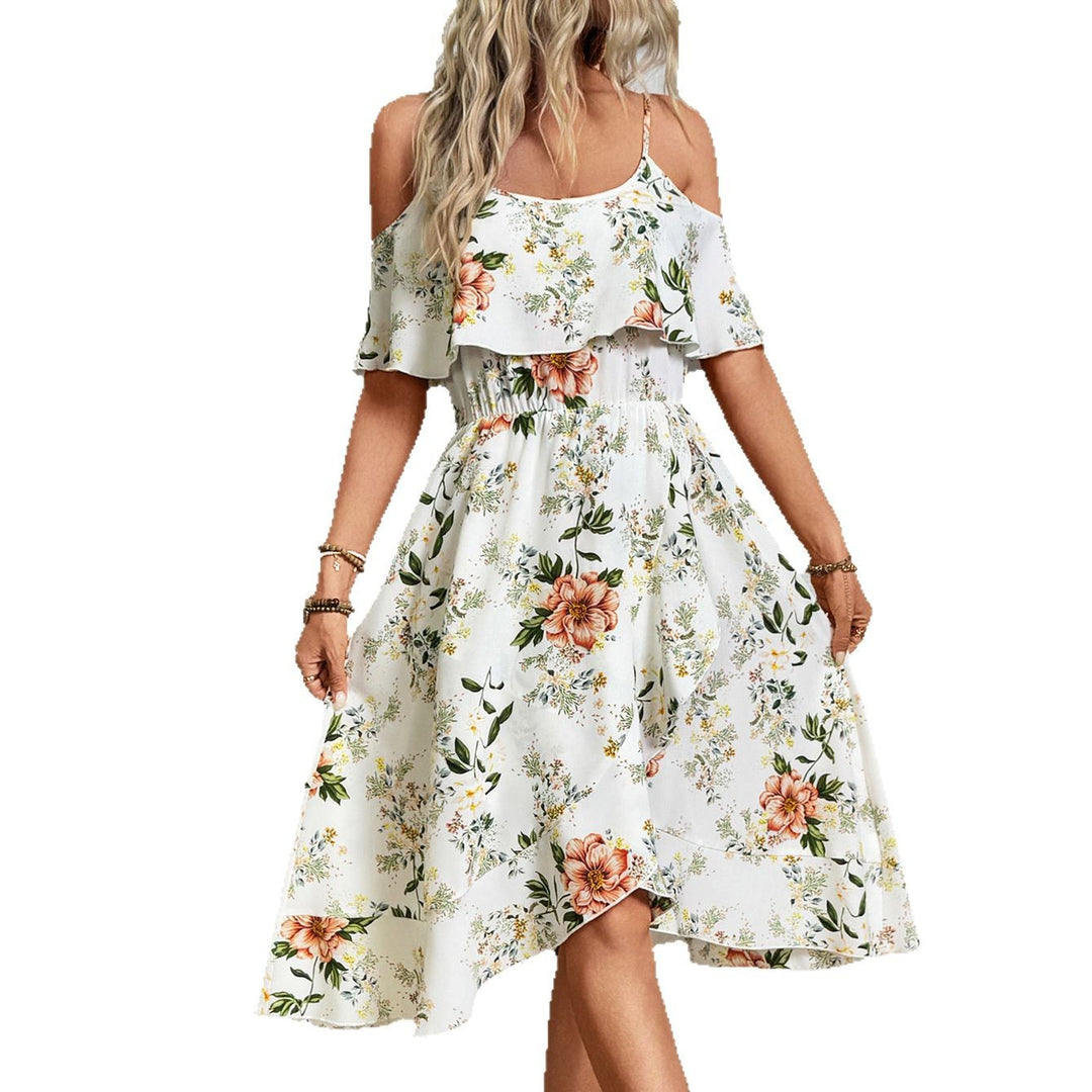 Damen Verspieltes Blumen-Überwurfkleid EB