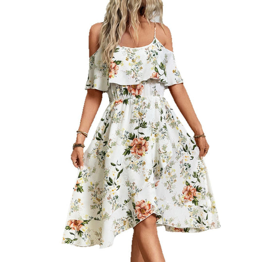 Damen Verspieltes Blumen-Überwurfkleid EB