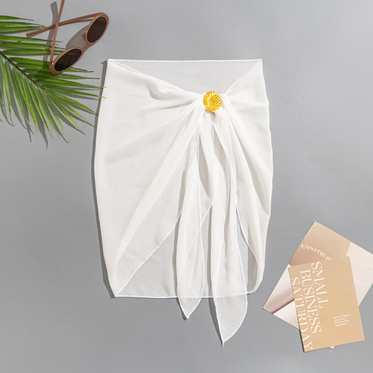 Damen Strandrock mit raffiniertem Knoten und dekorativer Muschelapplikation EB