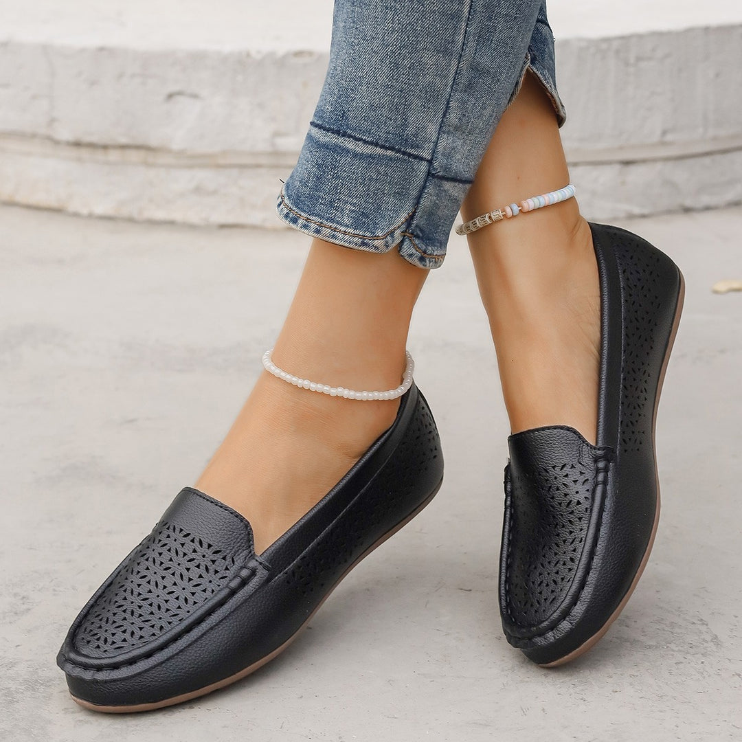 Damen slip-on Loafers mit durchbrochenem Design EB