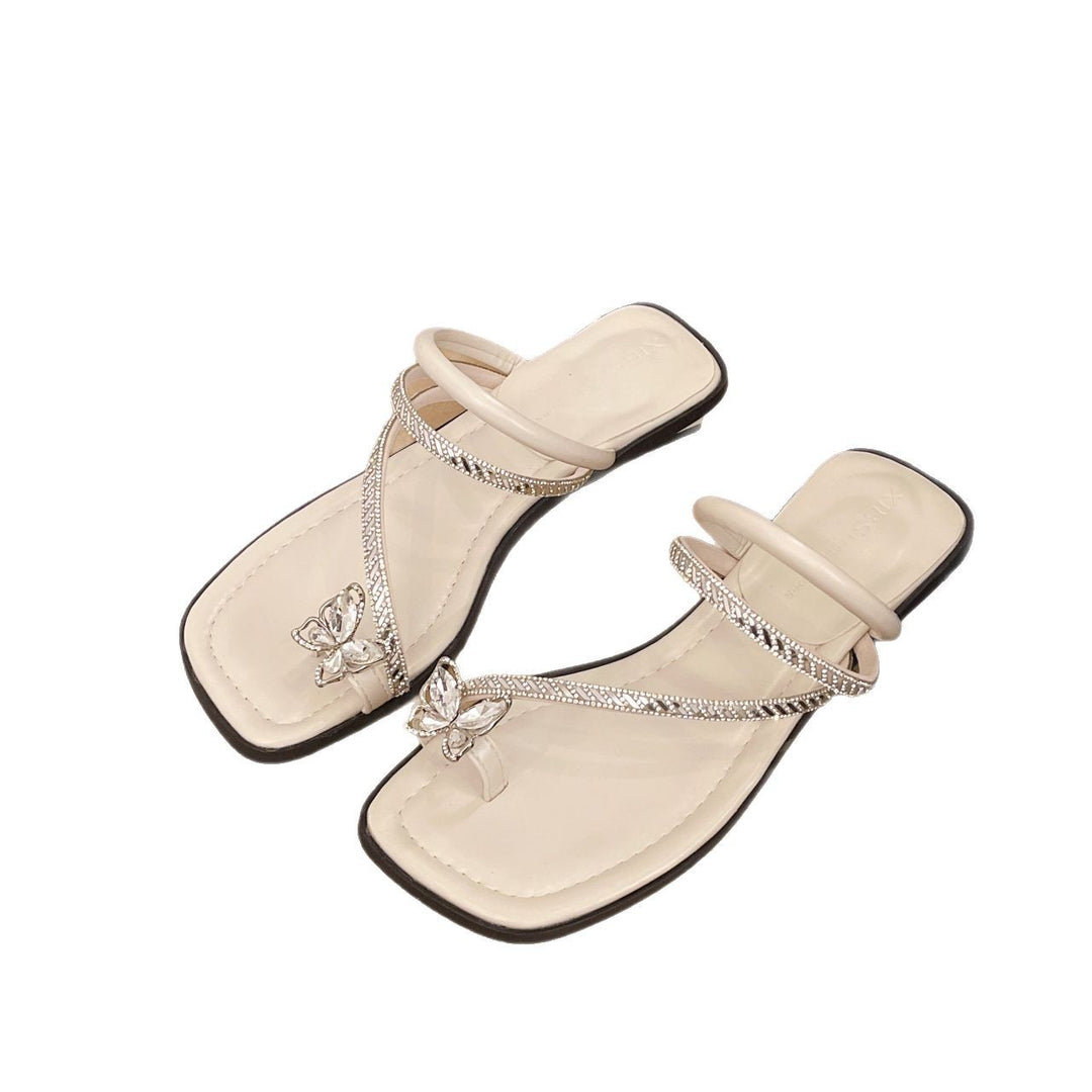 Damen Elegante Riemchen-Sandalen mit funkelndem Strass-Akzent EB