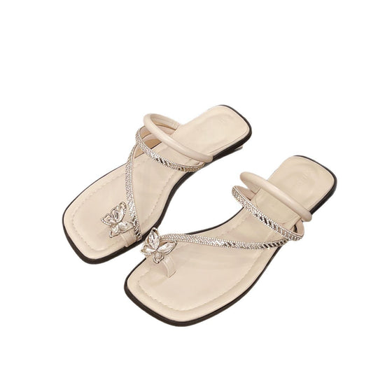 Damen Elegante Riemchen-Sandalen mit funkelndem Strass-Akzent EB