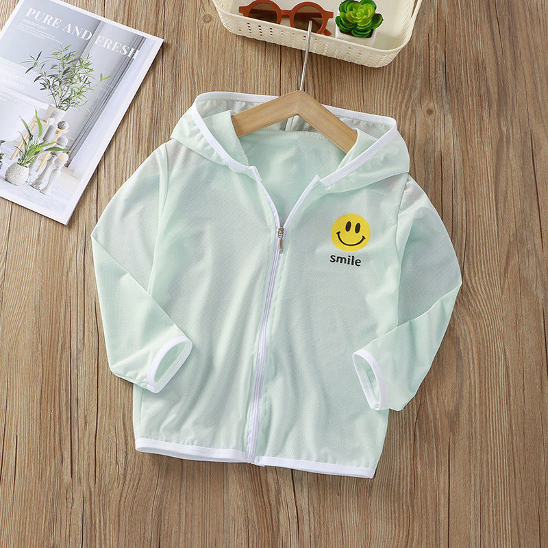 Unisex nan Kinder leichte Kapuzenjacke mit atmungsaktivem Meshstoff und durchgehendem Reißverschluss  EB