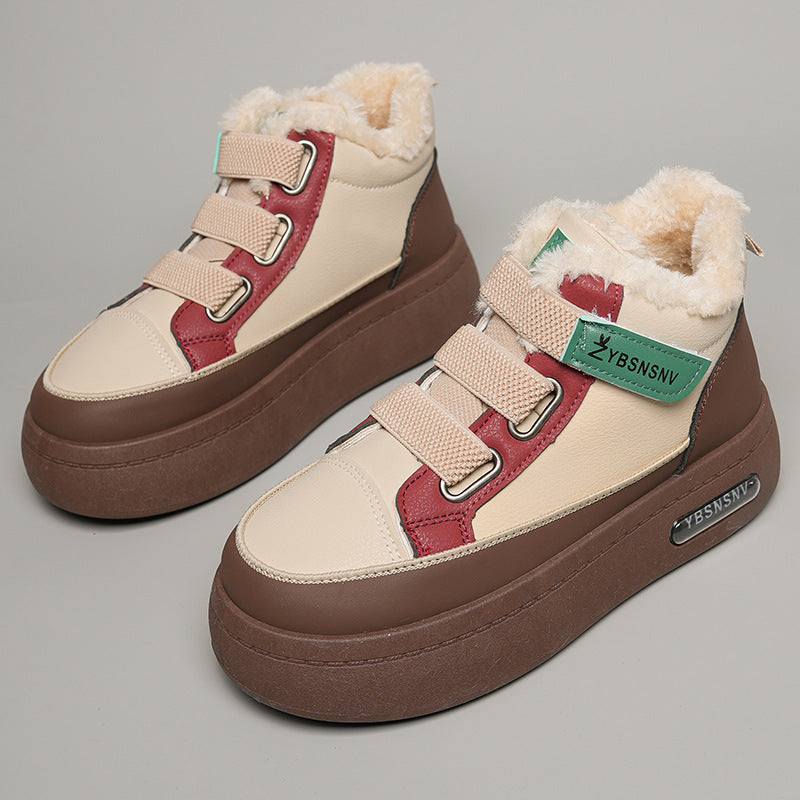 Damen Winterliche High-Top Sneakers mit bequemer Fleece-Wärmepolsterung und sportlichem Design EB