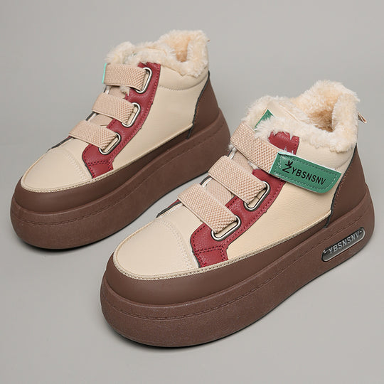 Damen Winterliche High-Top Sneakers mit bequemer Fleece-Wärmepolsterung und sportlichem Design EB
