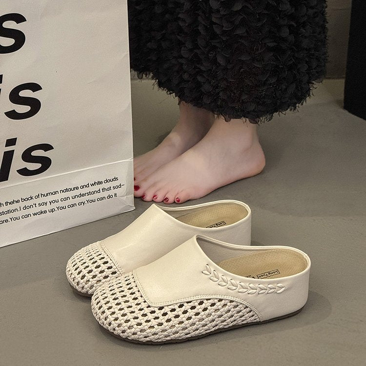 Damen Mode-Mules mit elegantem Geflecht EB