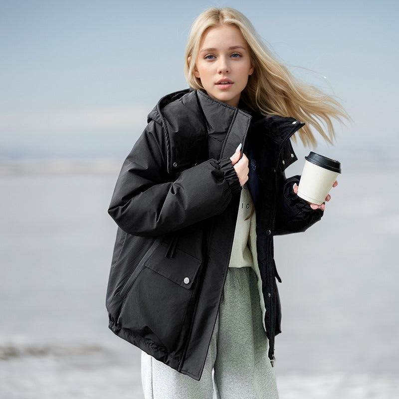 Damen sportliche Übergangsjacke mit vielfältigen Taschen und verstellbarem Kragen EB