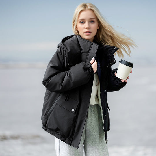 Damen sportliche Übergangsjacke mit vielfältigen Taschen und verstellbarem Kragen EB