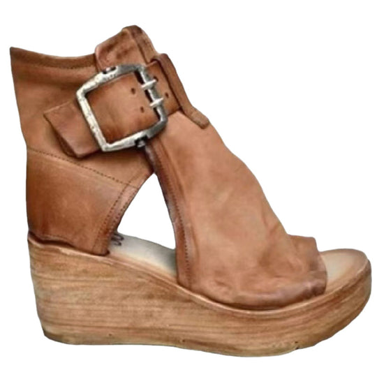 Damen Wedge-Sandaletten mit modischem Riemen-Design und ankle Strap EB