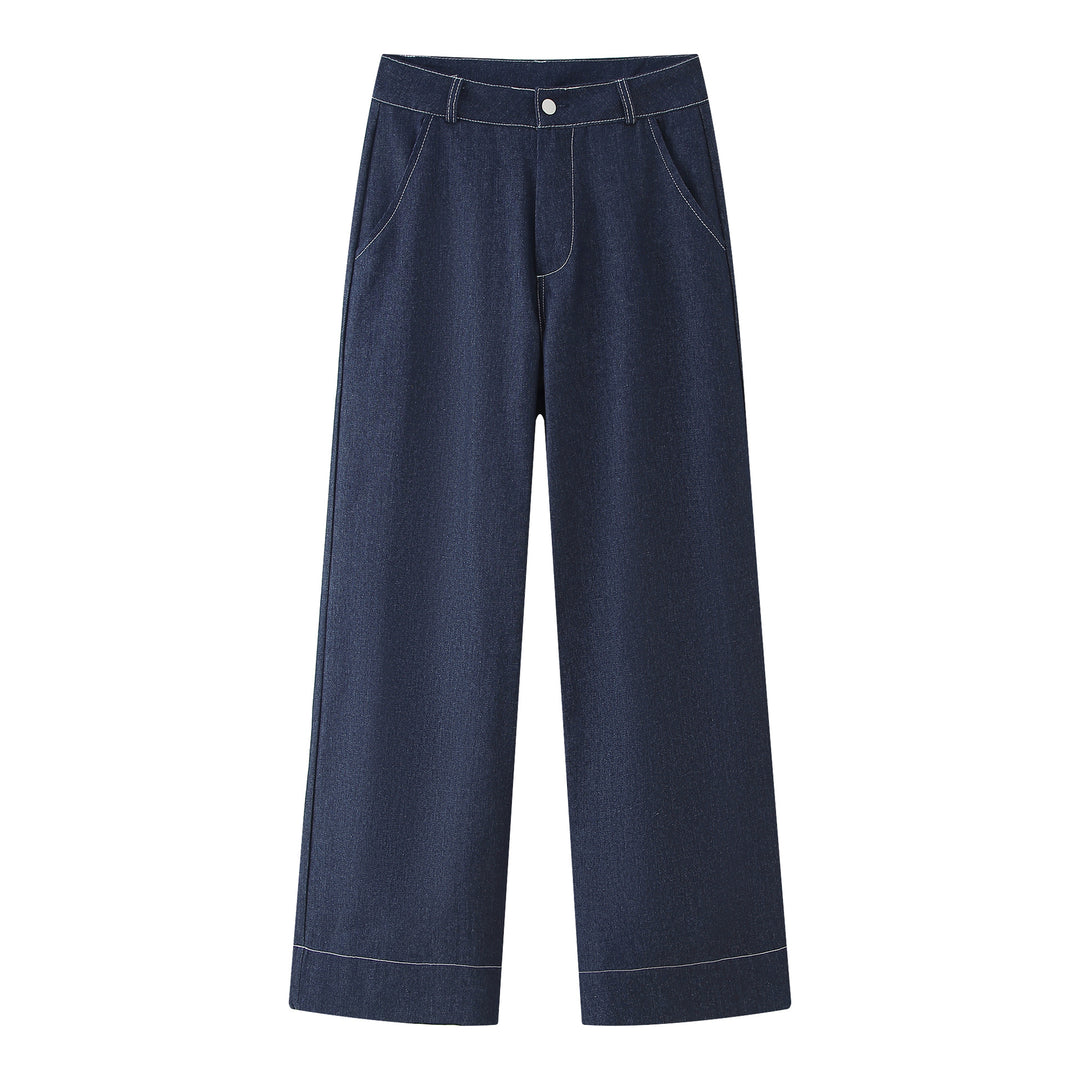 Damen Denim-Oberhemd mit taillierten Knöpfen und modischem Schnitt EB