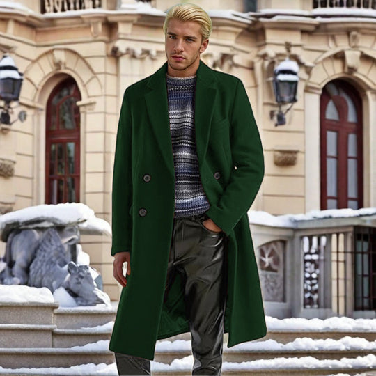 Herren eleganter doppelreihiger Wollmantel EB