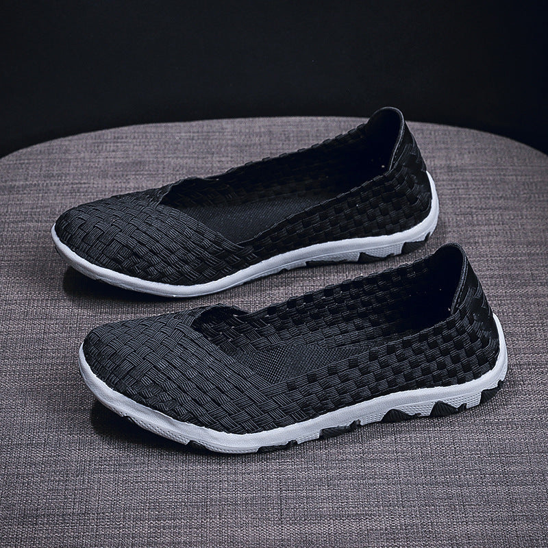 Damen Leichte und atmungsaktive Slip-On Freizeitschuhe mit elastischer Sohle EB