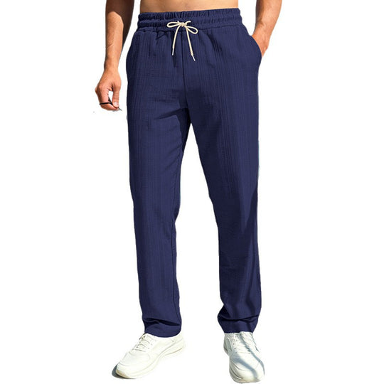 Herren Maritime Freizeit-Hose mit tonaler Rippstruktur, Kordelzug & Seitentaschen EB