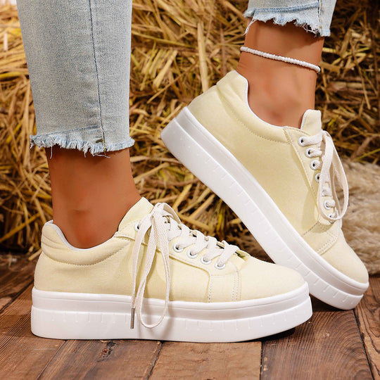 Damen modische Plateau-Sneaker mit atmungsaktivem Obermaterial EB