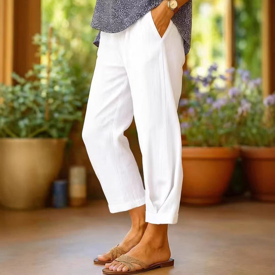 Damen Weite Leinenhose EB
