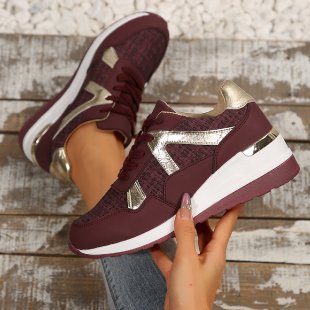 Damen Sportliche Sneakers mit schimmerndem Akzent EB