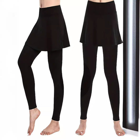 Damen Leggings mit rockähnlicher Einlage und hohem Bund EB