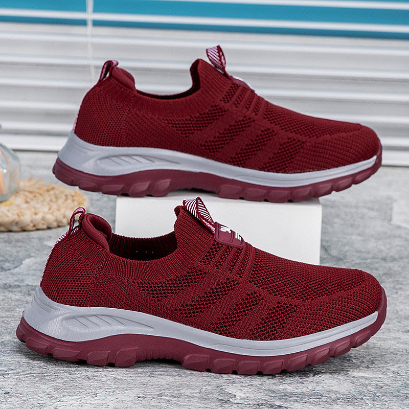Damen Sportschuhe mit atmungsaktiver Strickoberfläche und rutschfester Sohle EB