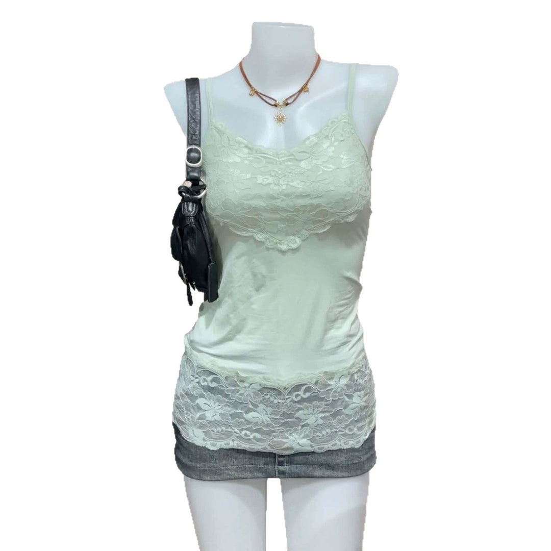 Damen Spitzen-Cami-Top mit fließendem Schnitt EB