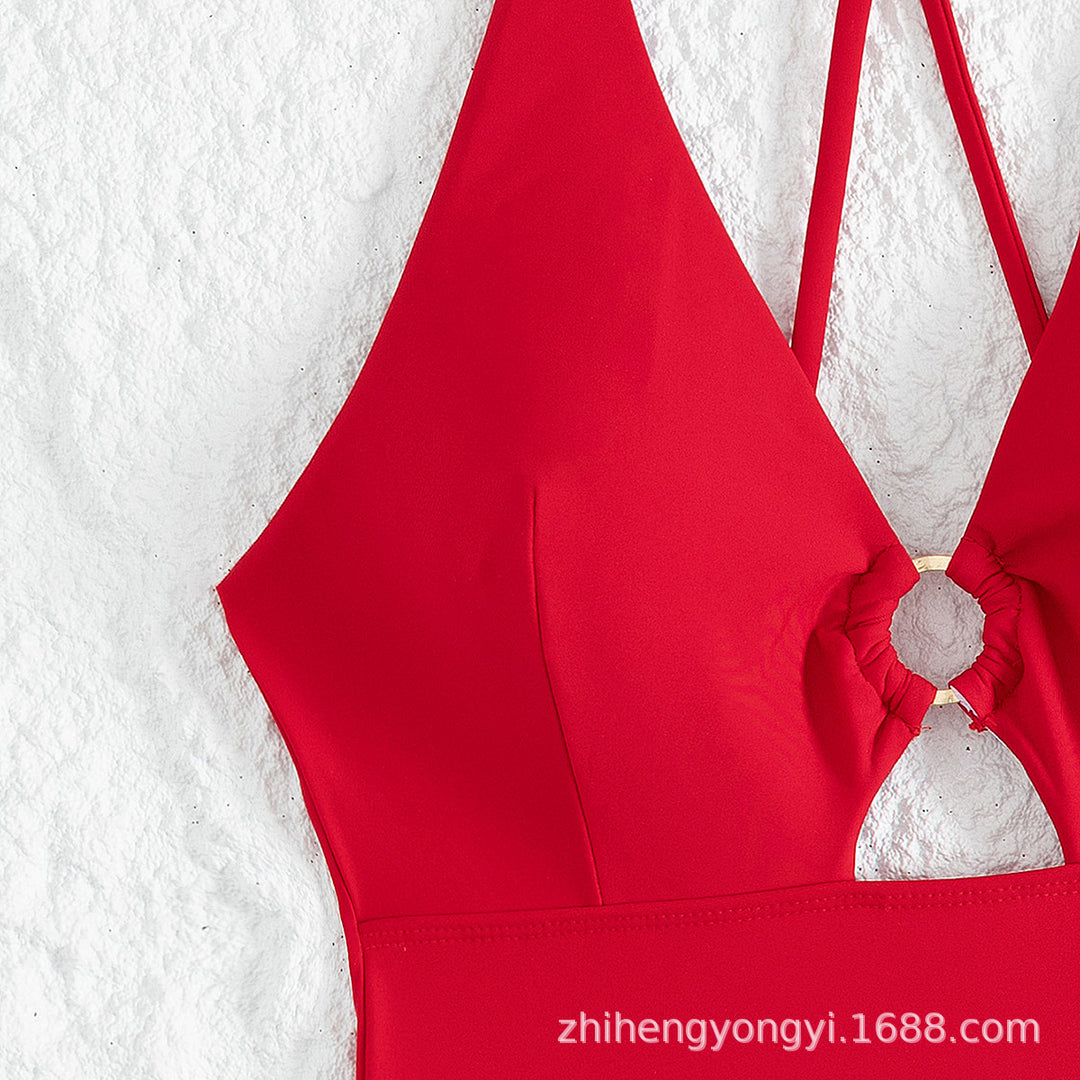Damen Einteiler Badeanzug mit schickem Cut-Out EB