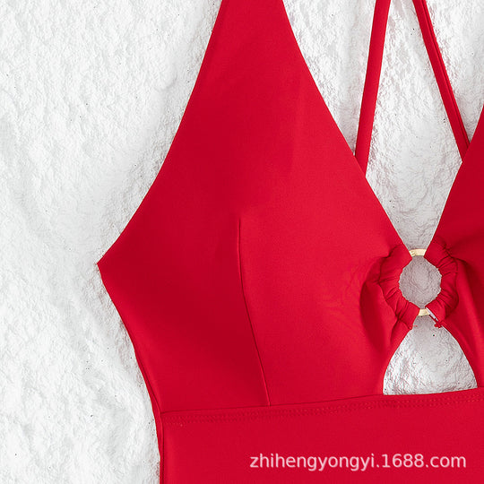 Damen Einteiler Badeanzug mit schickem Cut-Out EB