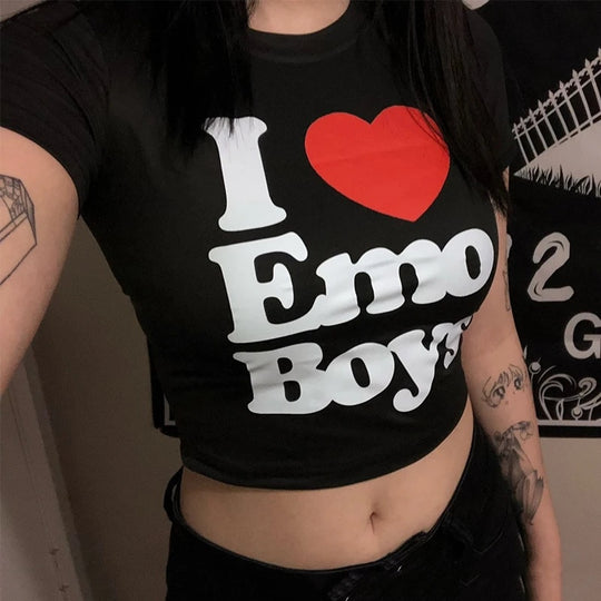 Damen Crop-T-Shirt mit kreativem Skelettdesign und inspirierendem Schriftzug EB
