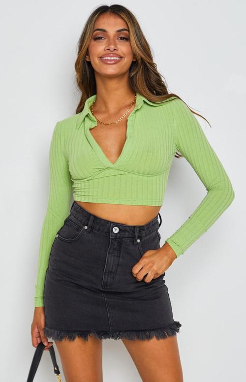 Damen lässiges Cropped Hemd mit V-Ausschnitt und Rippstruktur EB
