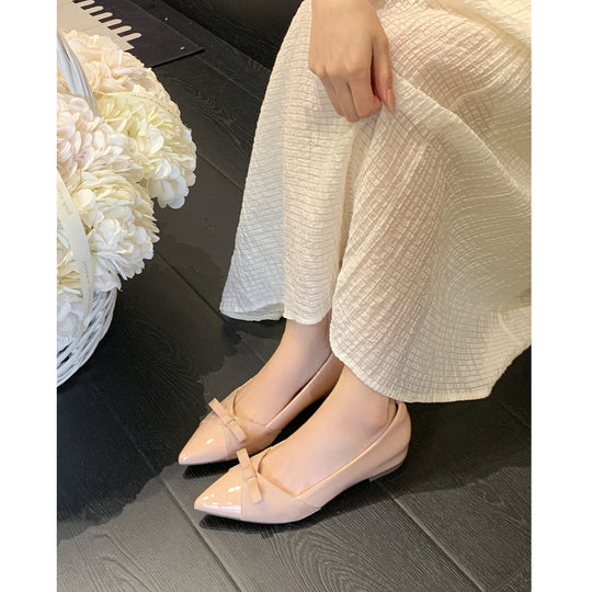 Damen Ballerinas mit elastischem Riemen und edlem Schleifenakzent EB