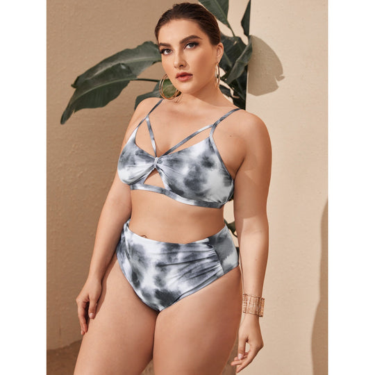 Damen Hochgeschnittener Bikini mit modischem Cut-Out-Design EB