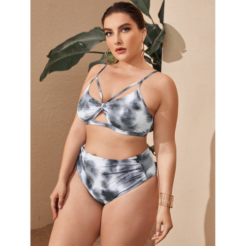 Damen Hochgeschnittener Bikini mit modischem Cut-Out-Design EB