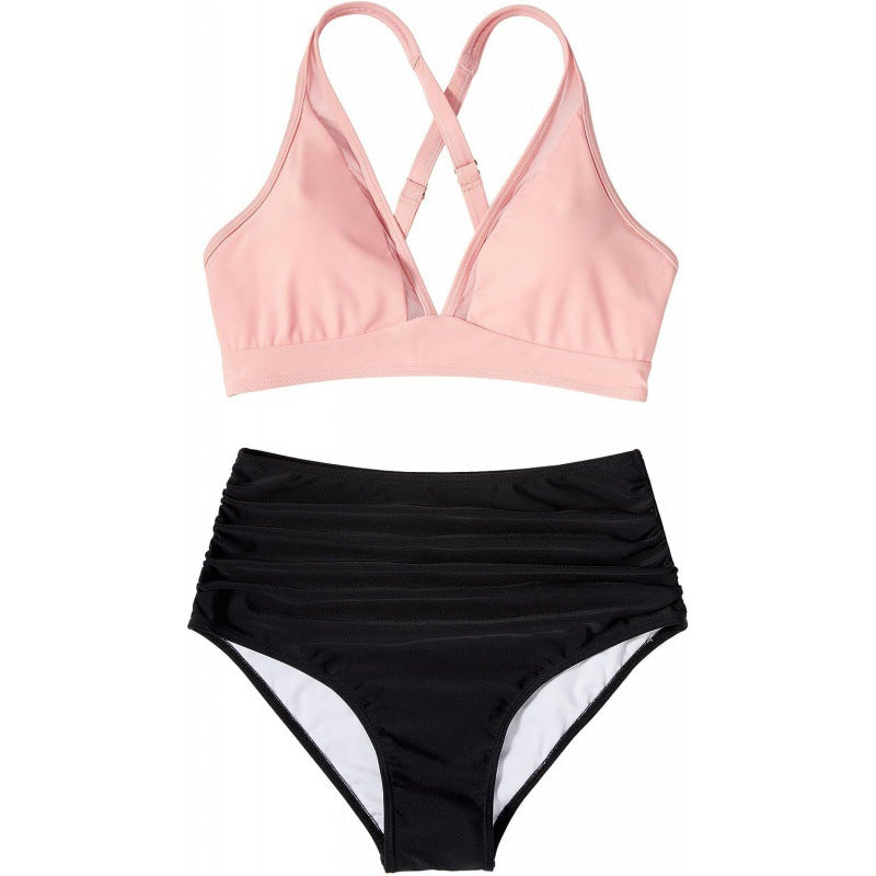 Damen Bikini-Set mit modischem Animalprint und Bicolor-Design EB