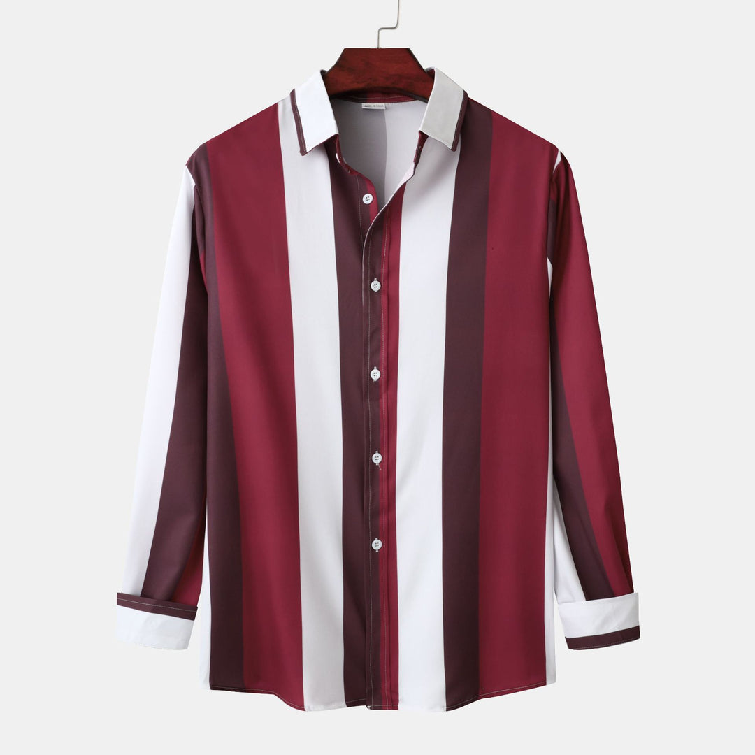 Herren Langarmhemd mit modernem Streifen-Design und komfortabler Passform EB