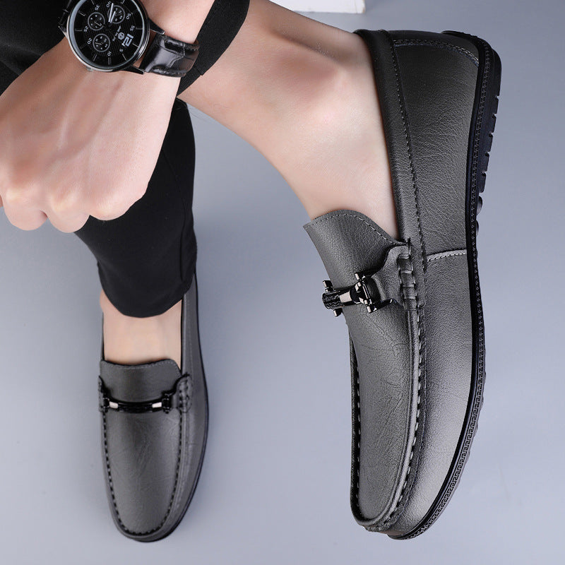 Damen Elegante Mokassins aus hochwertigem Leder mit modischem Schnallenverschluss EB