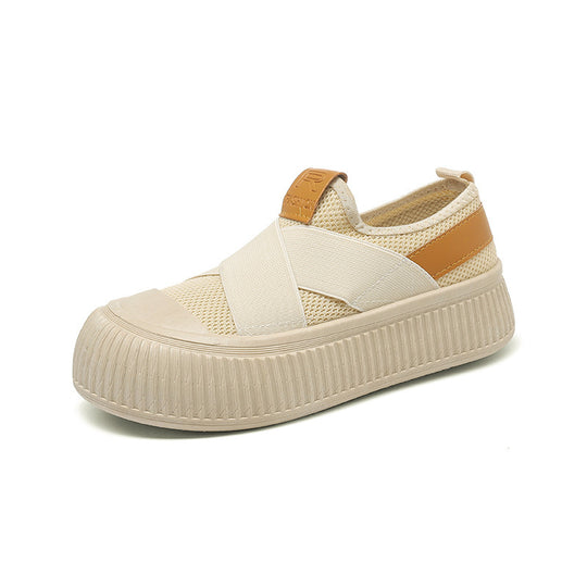 Damen Bequeme Slip-On Sneakers mit flexiblem Strickoberteil EB