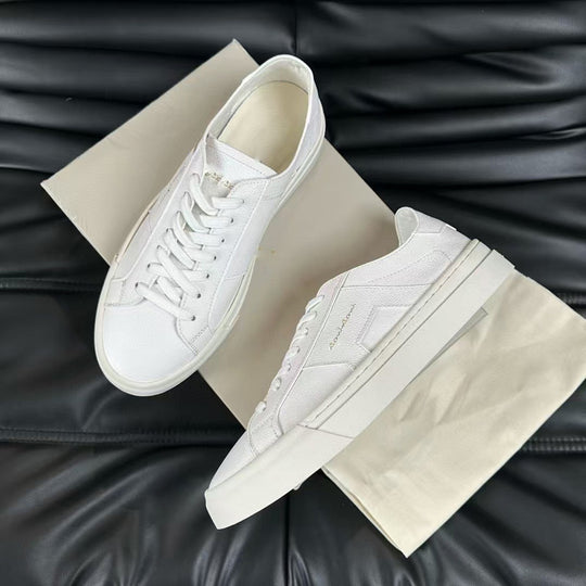 Damen Freizeit Sneakers mit atmungsaktiver Lederstruktur und rutschfester Sohle EB