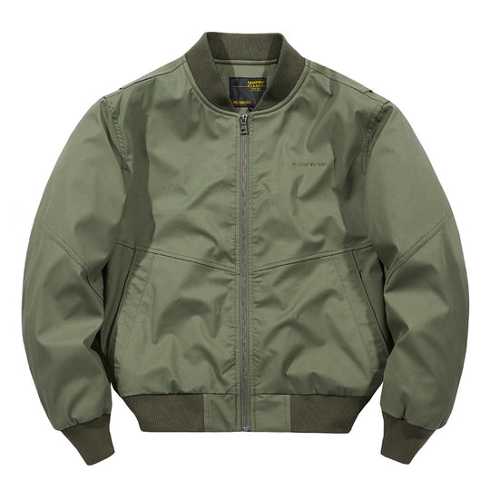 Men's  water-resistant commuter bomber jacket with metal front zip ribbed trims and angled welt pockets EB