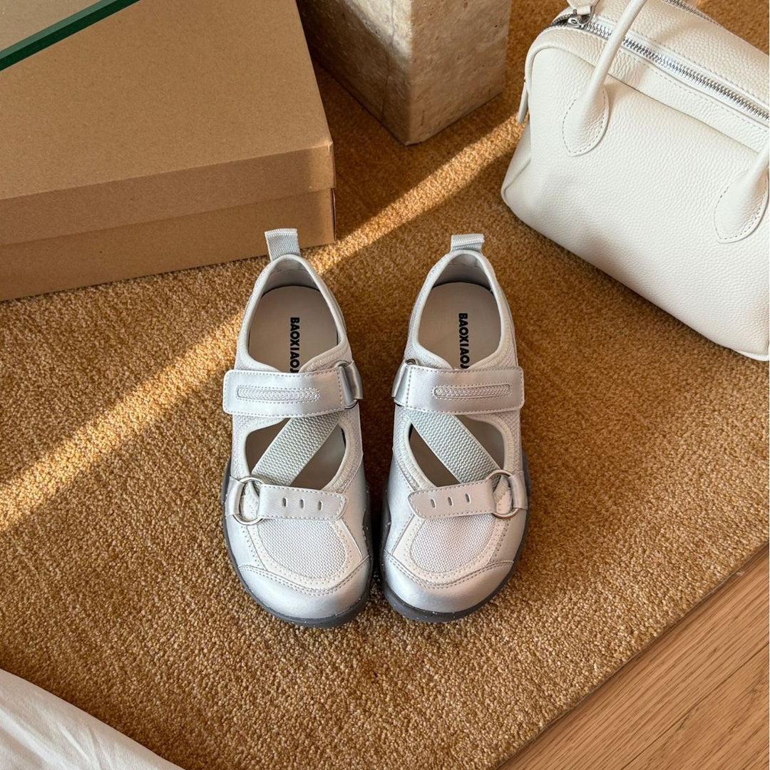 Damen Sportliche Halbschuhe mit verstellbaren Riemen und rutschfester Sohle EB