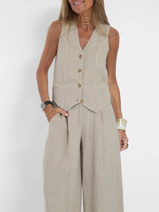 Damen Leinenweste im eleganten Design EB