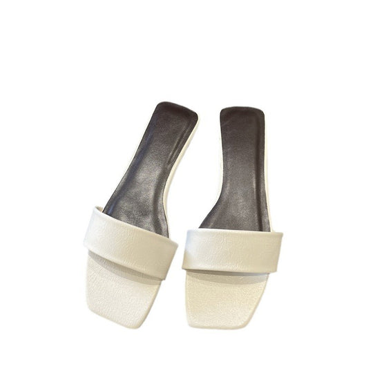 Damen Flache Pantoletten mit breitem Riemendesign und komfortabler Sohle EB