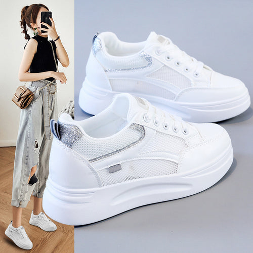 Damen sportliche Sneakers mit atmungsaktiver Mesh-Oberfläche und modischem Design EB