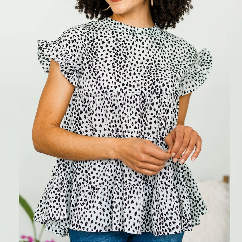 Damen Luftiges Oberteil mit Volantdetails EB