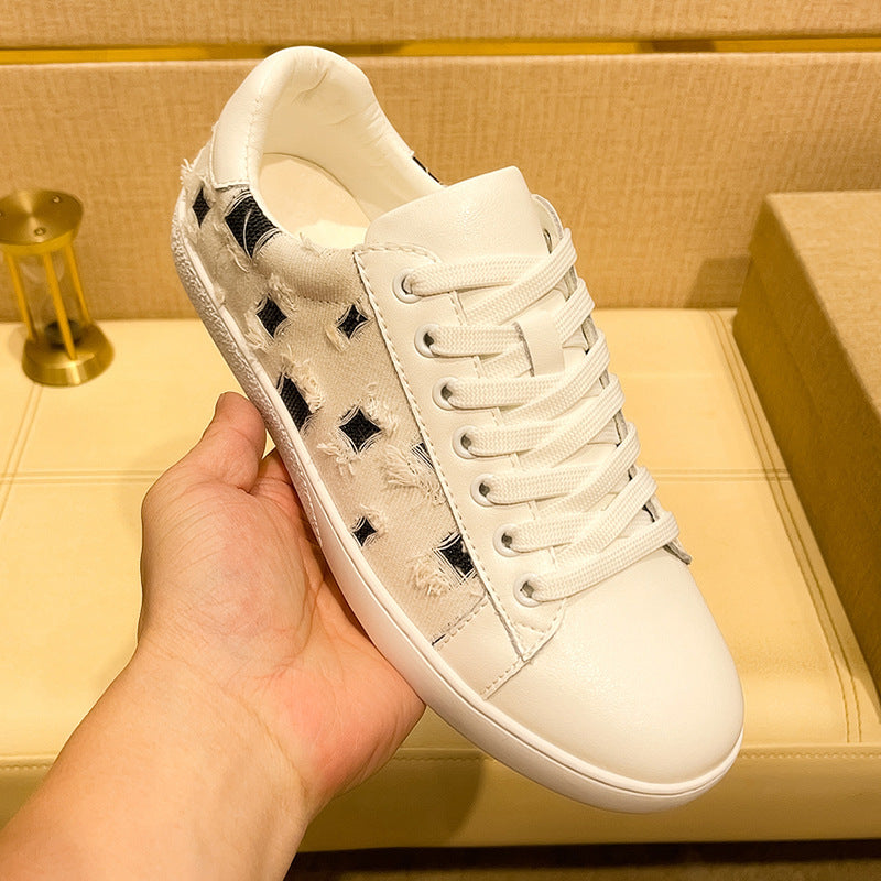 Damen Modische Sneakers aus hochwertigem Leder mit einzigartigem Design und bequemer Dämpfung EB
