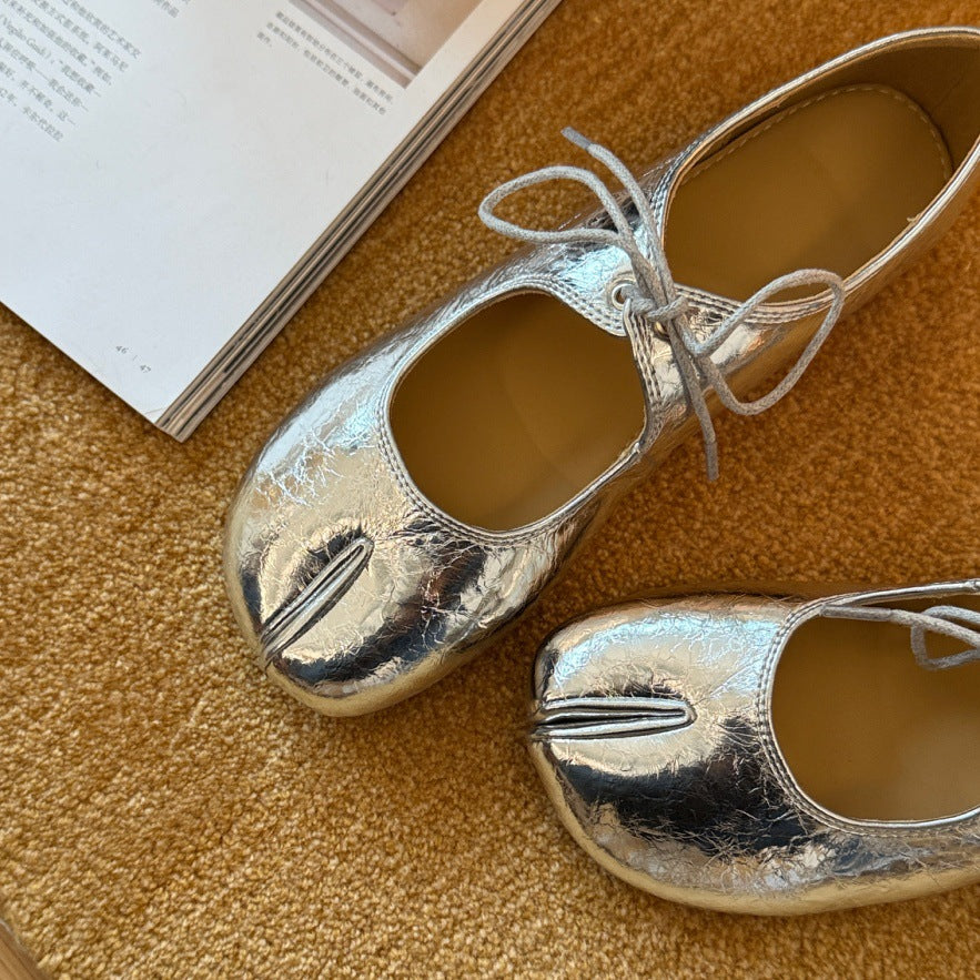 Damen Ballerinas mit elegantem Schnürdetail und rutschfester Sohle EB