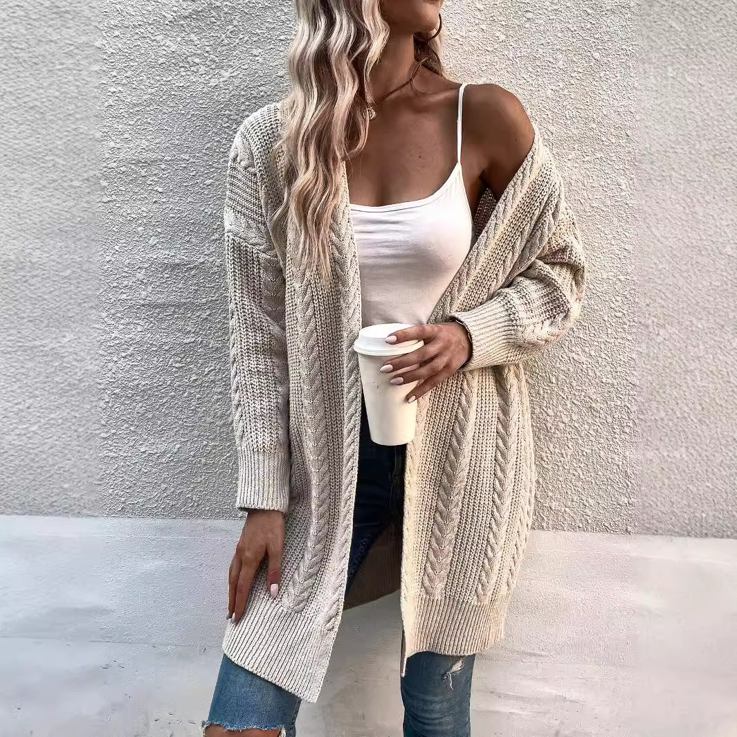 Damen Grobstrick Cardigan mit weitem Schnitt und strukturierter Optik EB