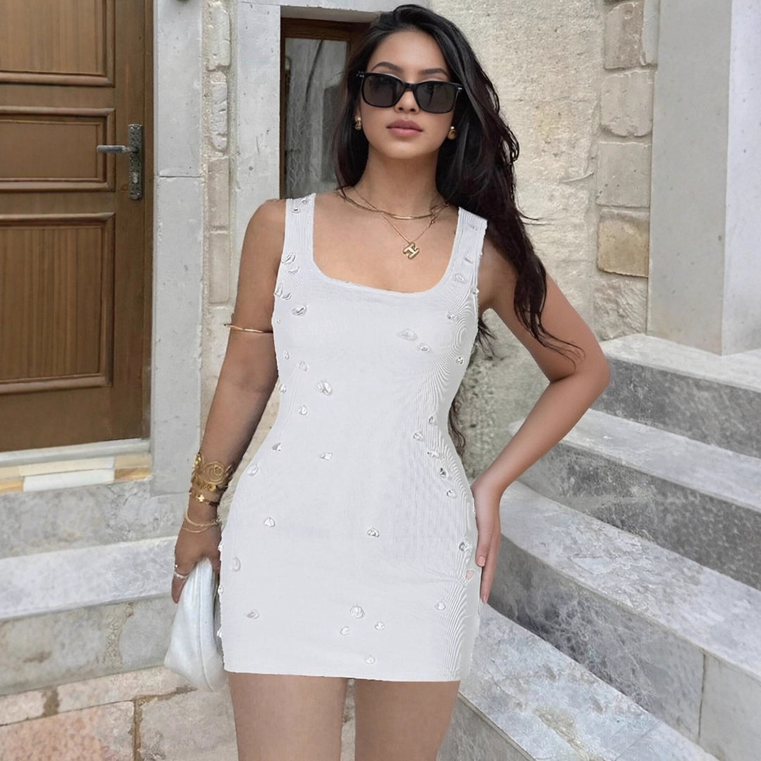Damen Figurbetontes Abendkleid mit funkelnden Akzenten EB